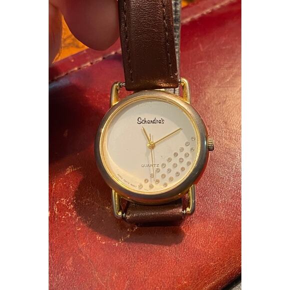 VTG Women's Schandra's Watch, Gold Tone with Crystal Accents - Picture 1 of 3